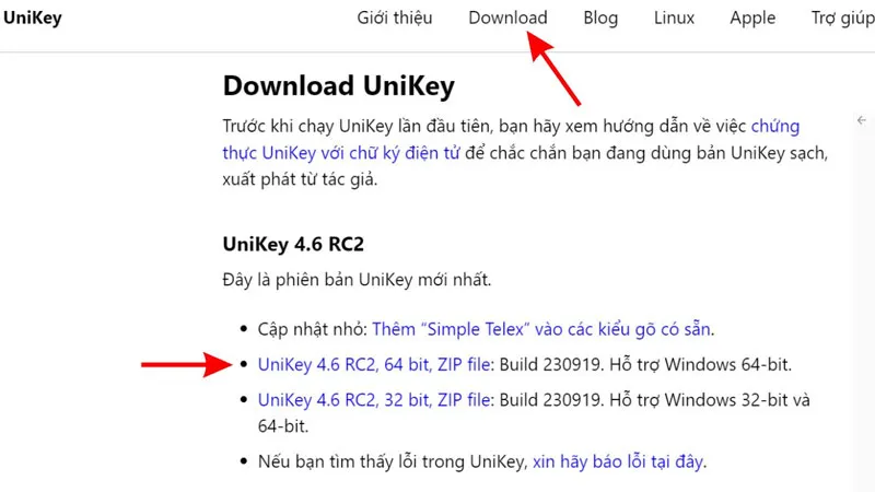 Hướng dẫn tải phần mềm Unikey từ trang chủ chính thức unikey.org