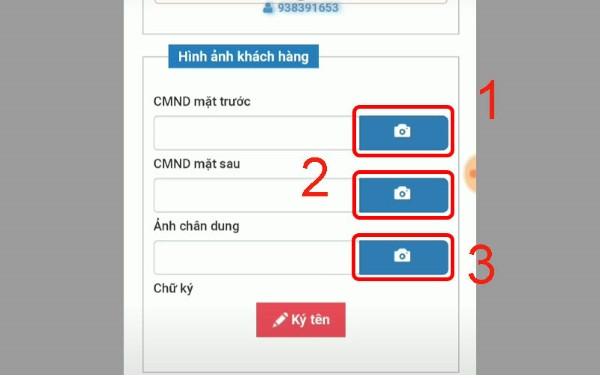 Tải lên ảnh CMND/CCCD và ảnh chân dung tại mục hình ảnh khách hàng Mobifone