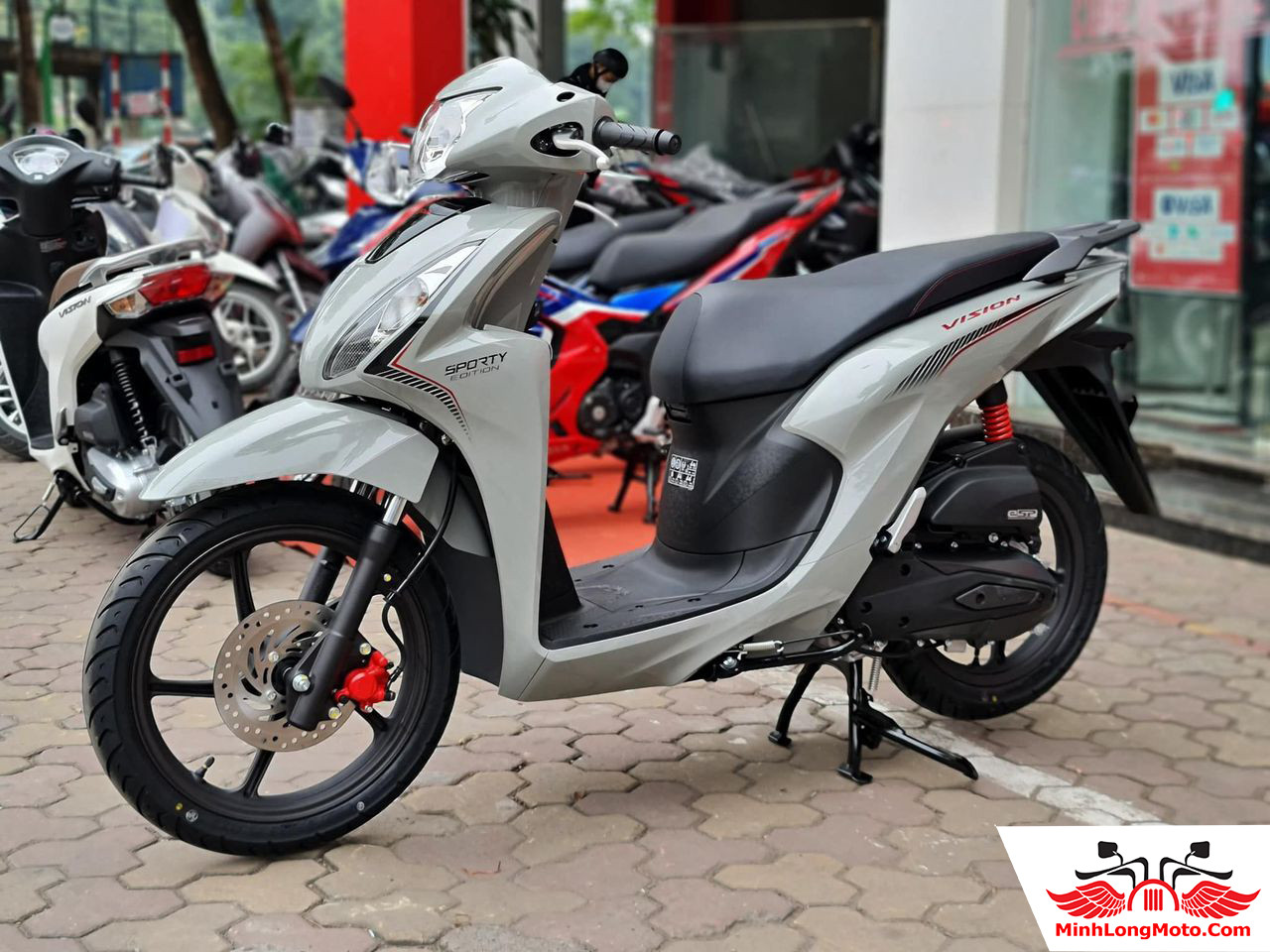 Xe tay ga Honda Vision 2025 phiên bản Thể thao màu xám, thiết kế hiện đại và sang trọng