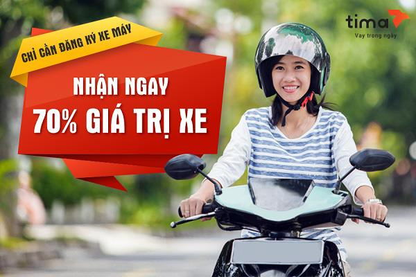 Ứng dụng Tima hiển thị gói vay tiền bằng cavet xe máy, minh họa quy trình vay tiền bằng cavet xe không chính chủ