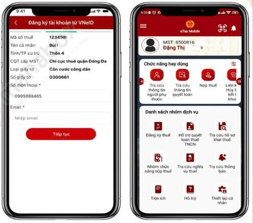 Giao diện đăng nhập tài khoản eTax Mobile dành cho hộ kinh doanh