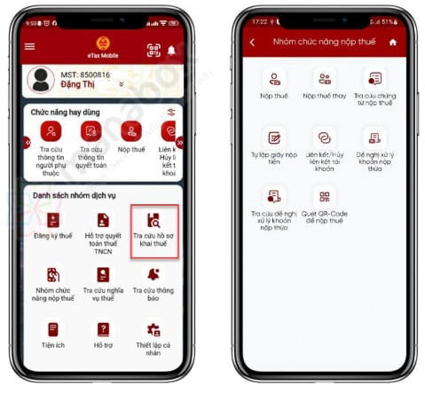 Tạo tài khoản và kê khai thuế trên eTax Mobile