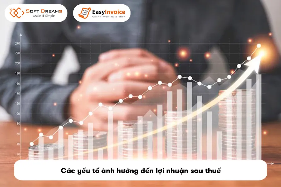 Các yếu tố chính ảnh hưởng đến lợi nhuận sau thuế TNDN như chi phí, doanh thu, thuế