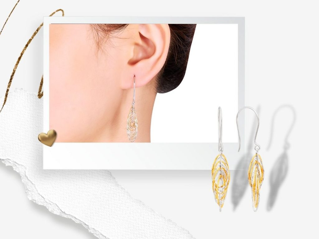 Đôi bông tai vàng Ý 18K thiết kế hiện đại, tinh xảo