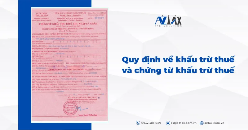 Quy định về khấu trừ thuế thu nhập cá nhân và chứng từ liên quan