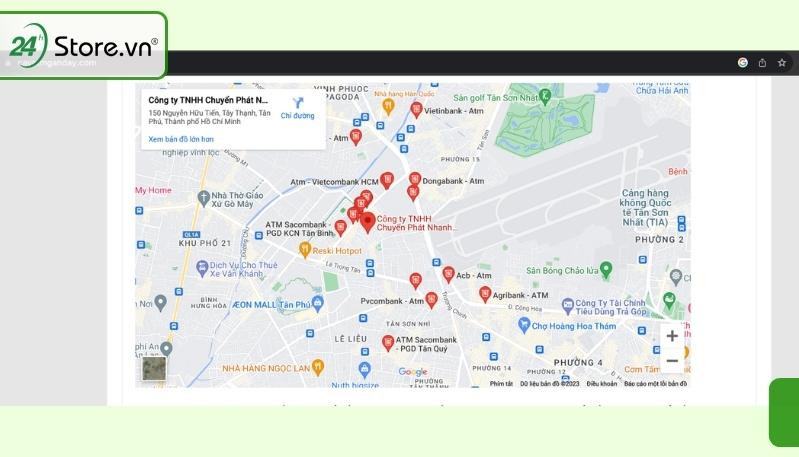 Giao diện website cayatmganday.com hiển thị các vị trí ATM trên bản đồ