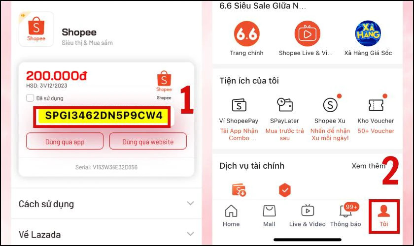 Sao chép mã giảm giá Shopee từ Got It